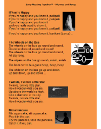 Set of rhymes and songs